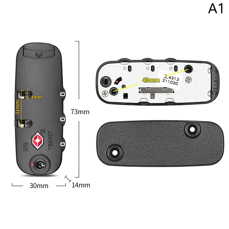 Security Fixed Lock Cupboard Cabinet Locker Padlock For TSA 3 Digit Password Combination Travel Bag Suitcase Luggage Accessories: Rose Gold