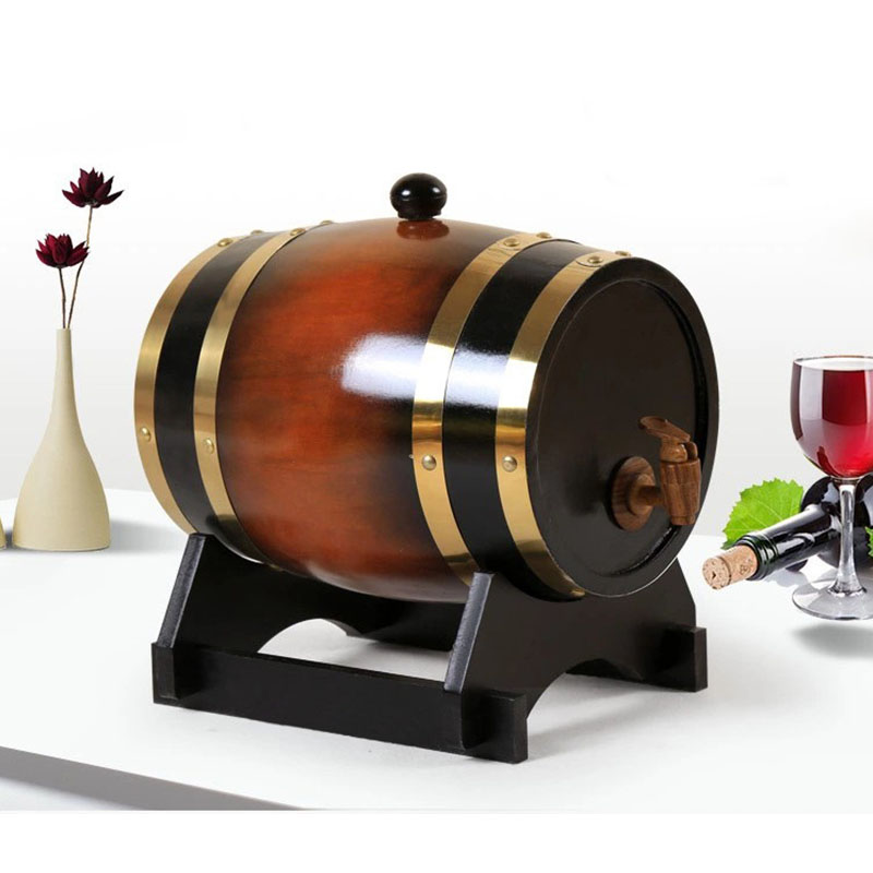 5L Wood Wine Barrel Oak Beer Brewing Equipment Rum... – Grandado