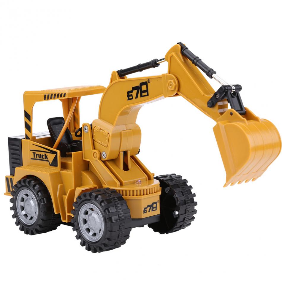 1:24 5 Kanaals Rc Tractor Graver Afstandsbediening Graafmachine Bouw Truck Speelgoed Voor Jongens