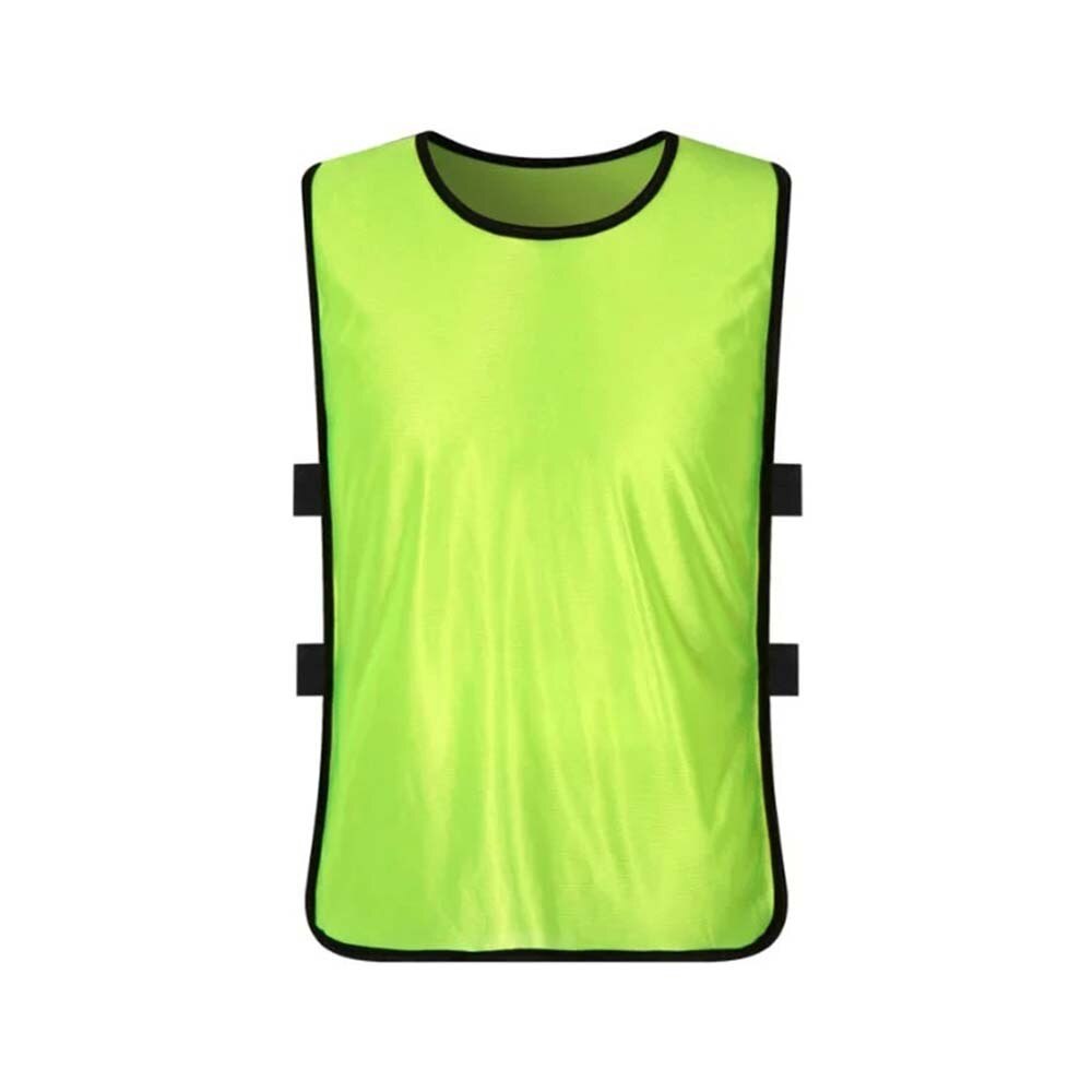 Børn fodbold træningsvest åndbar hurtigtørrende basketball sportstøj juniorer træner uniform: Fluorescerende grøn