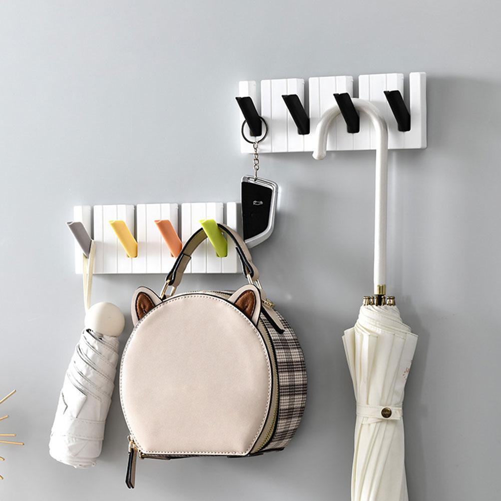 Piano Coat Racks Piano Keys Wall Mounted Coat Hook Hanger Wall Decoration Key Ring Hat Storage Organizer Rack Shelf