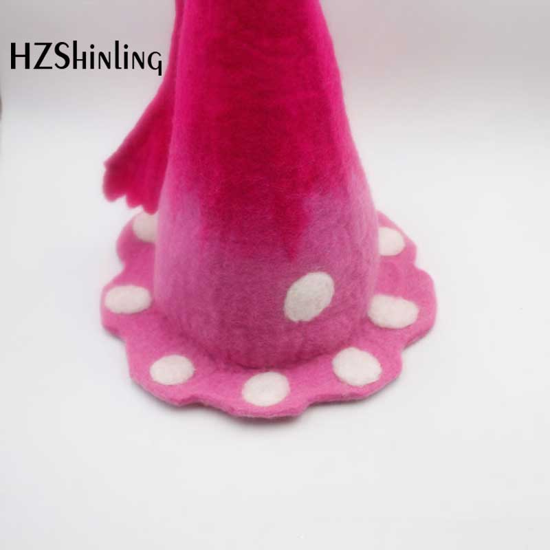 Valmis velho villa neulahattu tonttu huopahattu festivaalipäähineet vihreä villa huovutettu hattu pixie talvihaltia cosplay saunahattu