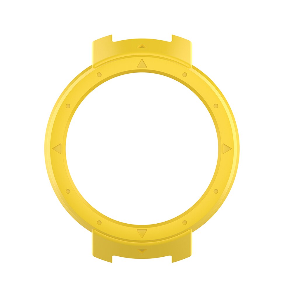 For Amazfit Verge A1801 Strap Smart Watch Band For Xiaomi Amazfit Verge 3 Case Cover Silicone Watchband + PC Protector Frame: Yellow case