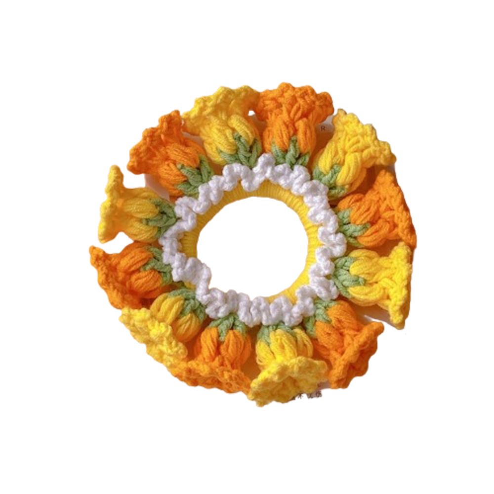 Ręcznie Robione Szydełkowe Kwiaty Dziane Gumki robić Włosów Nakrycia Głowy dla Kobiet Wiosna Lato Flores Convallariae Opaska robić Kucyka Akcesoria robić Włosów: Różowy