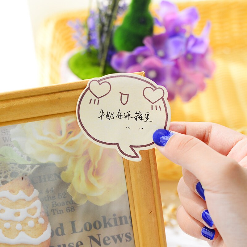 4 Uds. Papel para notas con cara bonita, pegatinas Kawaii, notas adhesivas, notas adhesivas, papelería para oficina y Escuela H6572