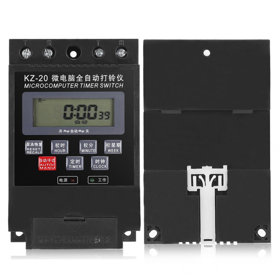 Temporizador de timbre eléctrico para KZ-20, interruptor de encendido/apagado programable para la escuela, relé de tiempo de 220V