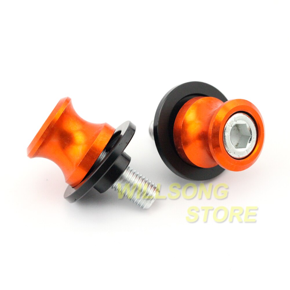Svängarmsspolar kraschreglage stativskruv för ktm 690 790 1090 1290 smc smc-r supermoto enduro duke super adventure  r 10mm: Orange