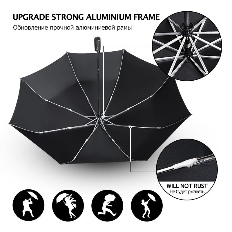 Brand 120cm Large Folding Umbrella Men Rain Woman Double Golf Business Paraguas Automatic Windproof Umbrellas