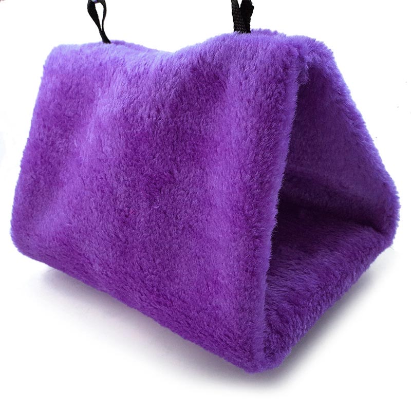 Vogelkooi Papegaai Warm Hangmat Kooi Voor Vogels Nest Zachte Pluche Tent Bed Opknoping Cave Hamster Papegaai Huis Pajaros Vogel levert: Purple / 21X14X18cm