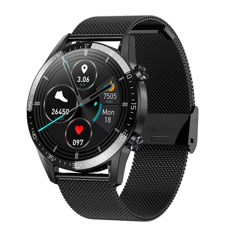 Timewolf Relo IP68 Smartwatch Voor Android Ios Telefoon: Black steel