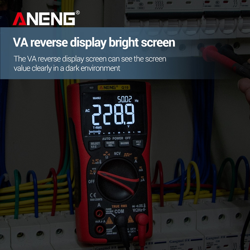 ANENG Q10 Tester Meter Capacitance Meter Digital Multimeter True RMS Analog DIY Transistor Capacitor NCV Tester