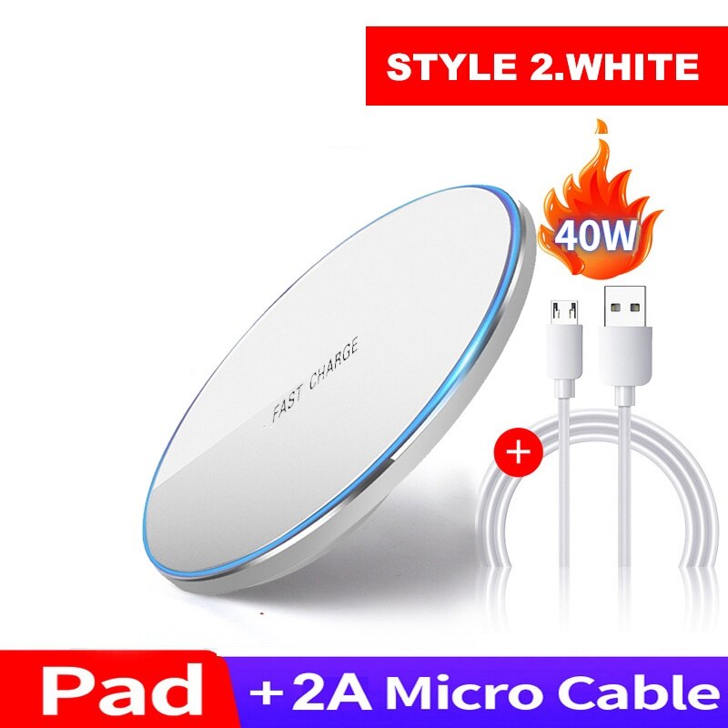 Gyso qi trådløs oplader til iphone 11 trådløs opladning / hurtigoplader til iphone 12 se xiaomi mix 2s/ mi 9 opladere: 20w sølv stil 2