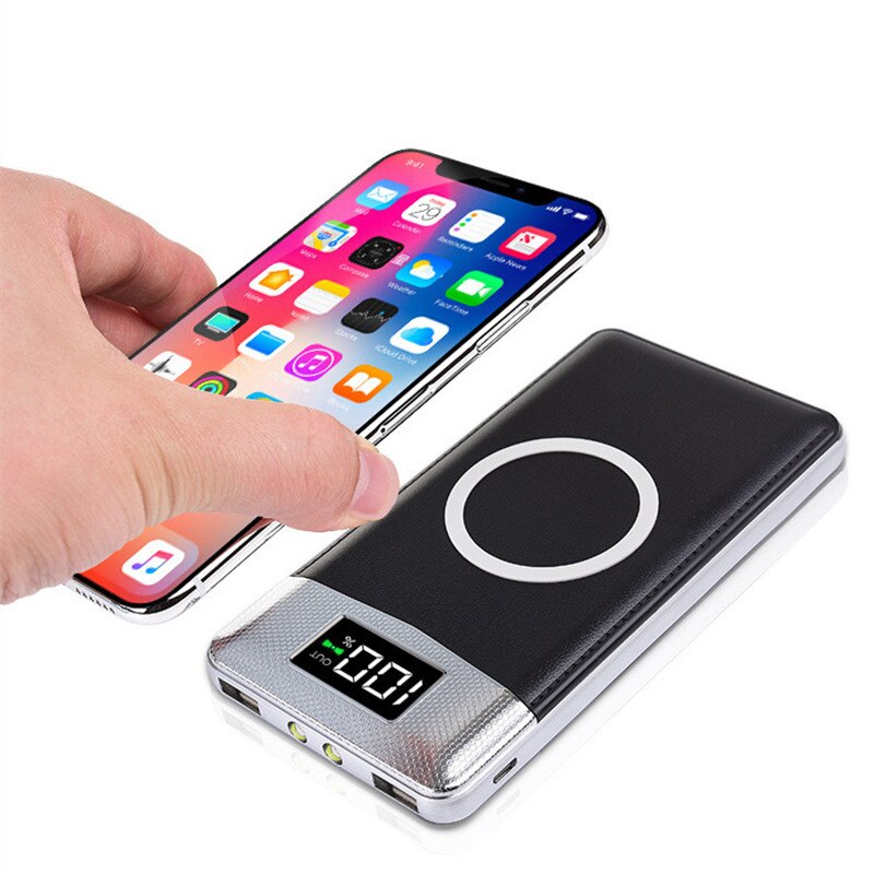 50000Mah Power Bank Externe Batterij Bank Ingebouwde Draadloze Oplader Powerbank Draagbare Qi Draadloze Oplader Voor Iphone 8 8Plus Xs