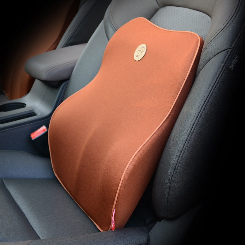 Coussin lombair Auto Kissen Zurück kissen Lenden Unterstützung niedrig zurück Schmerzen Linderung komfort Orthopädische Kissen Auto Zubehör Innen: Braun zurück