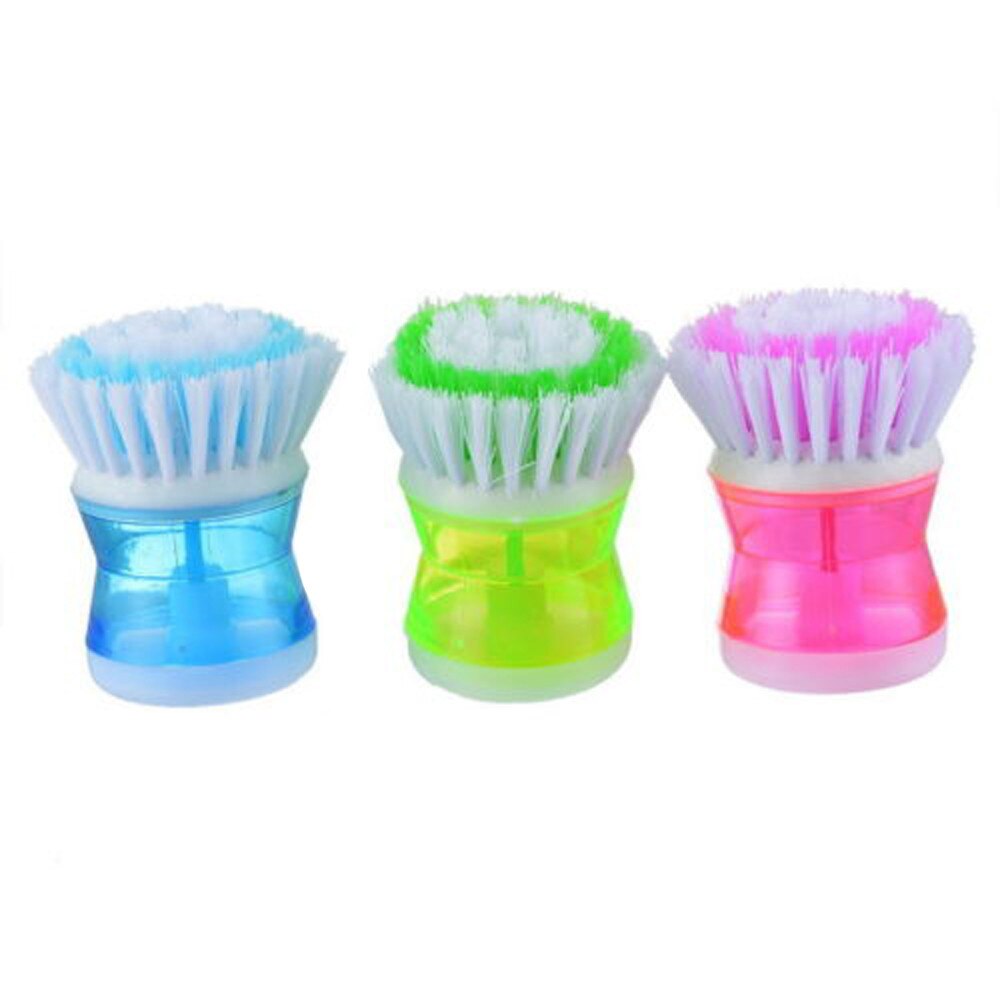 Home Kitchen Washing Utensils Pot Dish Brush With Washing Up Liquid Soap Dispenser Cleaner Tool Cepillo para platos