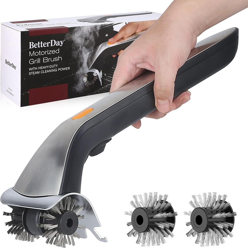Brosse électrique pour gril, nettoyage à vapeur d'extérieur, nettoyeur de barbecue adapté au grattoir à charbon de bois, accessoires à gaz, outils de cuisine
