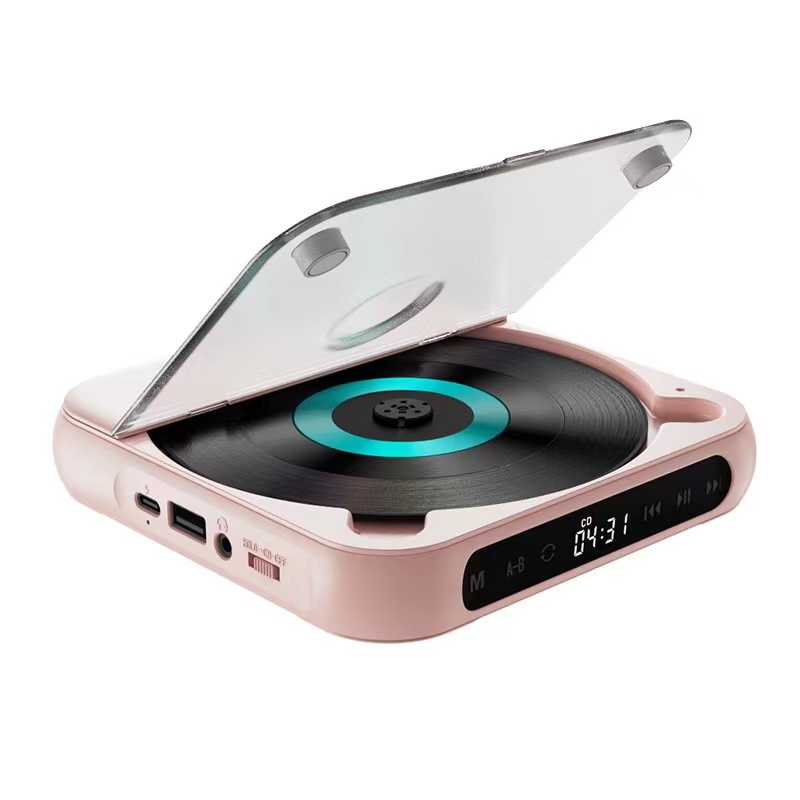 Reproductor de CD KC918: altavoz Bluetooth portátil, pantalla LED, reproductor estéreo, de sonido HIFI, batería recargable integrada de 2000 mAH: COFFEE