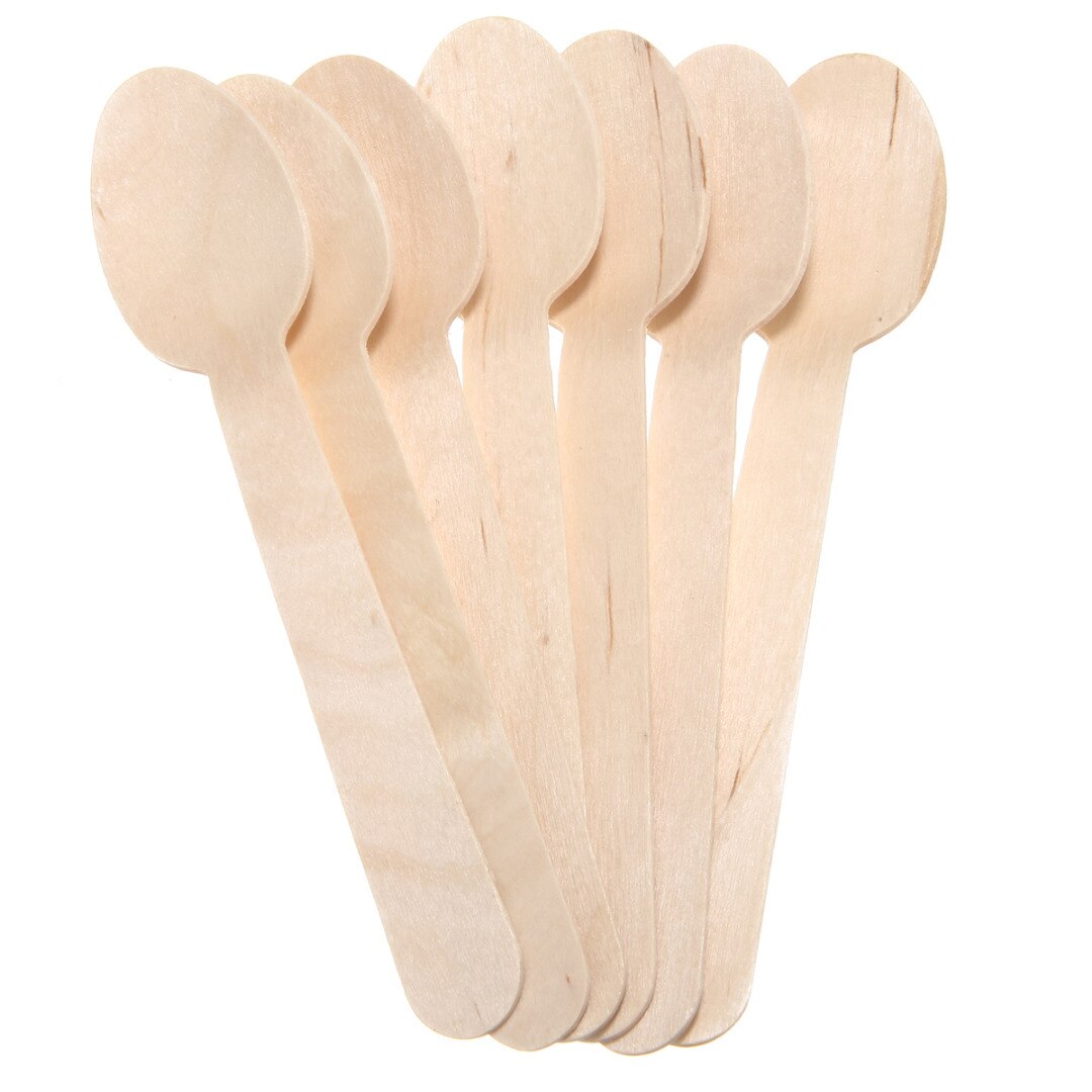 Wooden Disposable Cutlery Forks Spoons 100Pcs Party Dessert Utensils Tableware Wooden Fork Flatware Wood Cutlery Pitchfork
