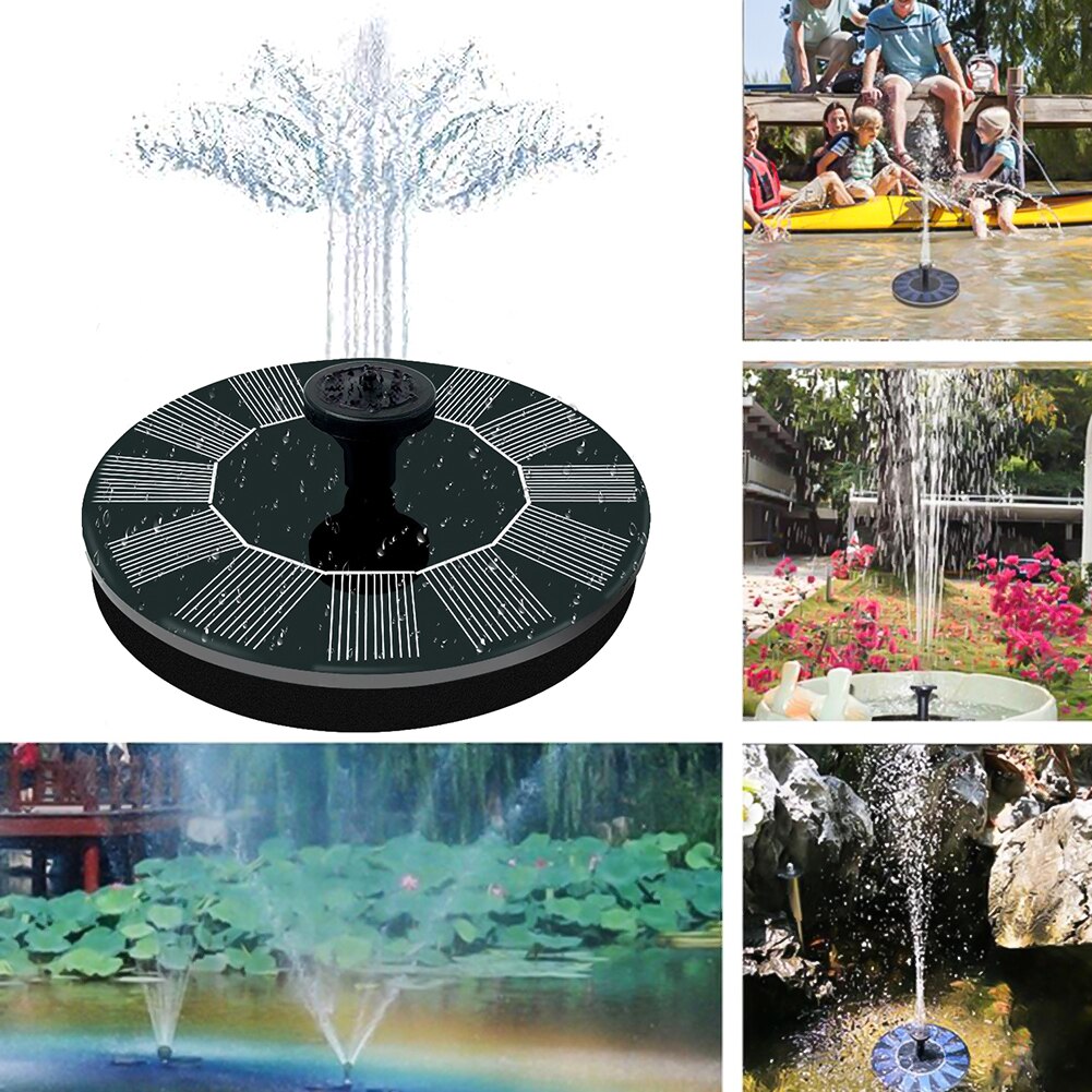 Outdoor Mini Solar Fountain Bird Bath Fish Pond Outdoor Solar Panel Floating Fountain Garden Birdbath Fountain Large Pools