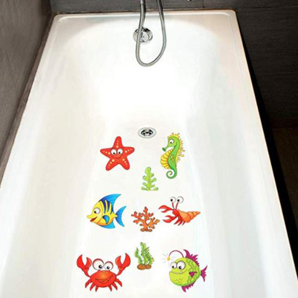 Non Slip Bathtub Stickers Marine Life Bathroom Adhesive for Bath Tub Stairs Shower Room Bath Safety Stickers Bathtubs BDF99