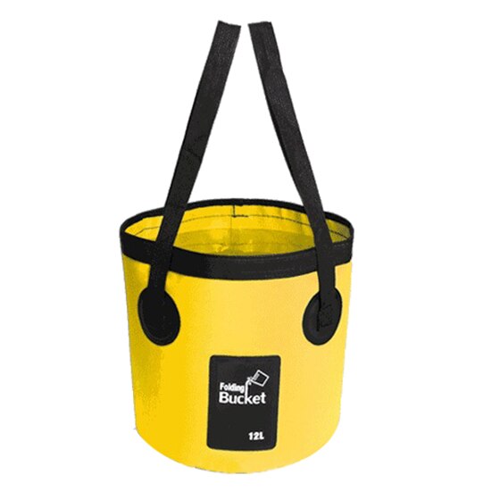 Bolsa De Agua 12 L 20 L Portátil Ondoordringbare Cubo Plegable Recipiente Para Almacenamiento De Agua Bolsas De Transporte Para pesc: Yellow 12L