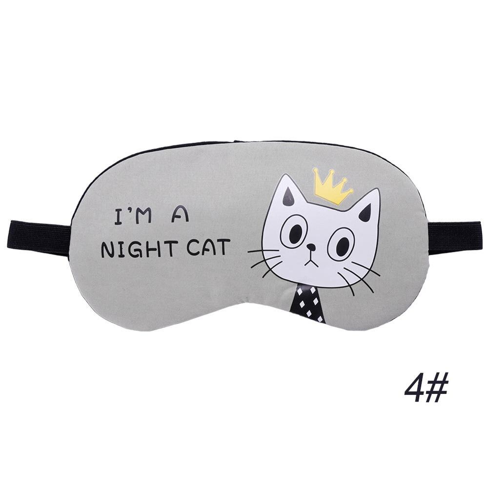 Schlaf Augen Maske Nette Katze Karikatur Hilfe Komfortable Eis Kompresse Gel Reise Schlaf-Rest-auge Schatten Abdeckung Augenbinde: 4 mit Eis Gel-grau