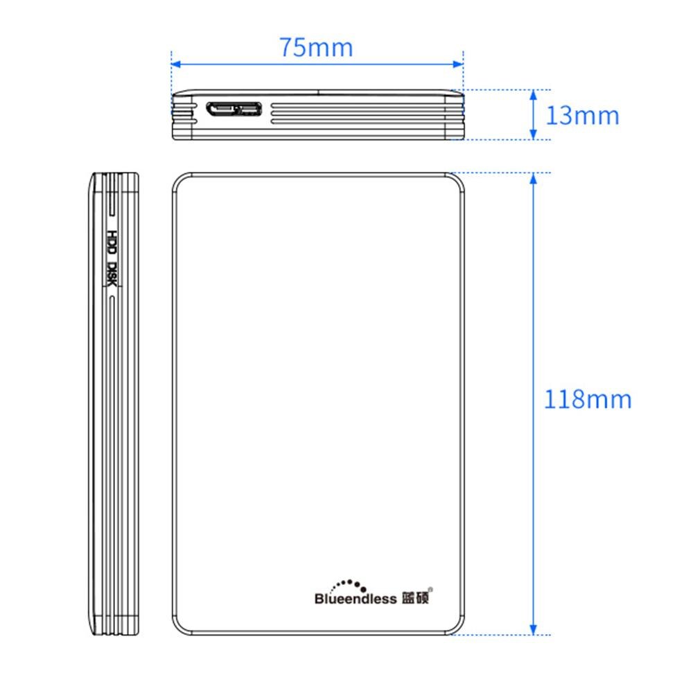 Blueendless 160GB/320GB/500gb/250gb/1tb HDD 2.5" External Hard Drive USB3.0 Storage Compatible for MacBook Mac Desktop Laptop PC