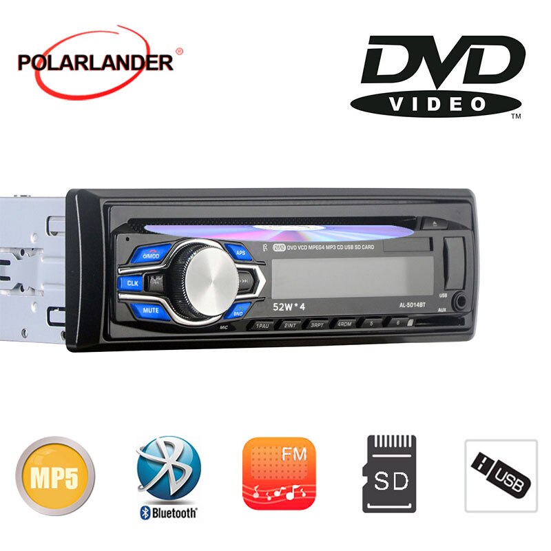 Automatic Car Radio Bluetooth MP3 Player 12V audio handfree usb mp3 DVD/VCD/CD/FM Radio 5V Cellphone charger