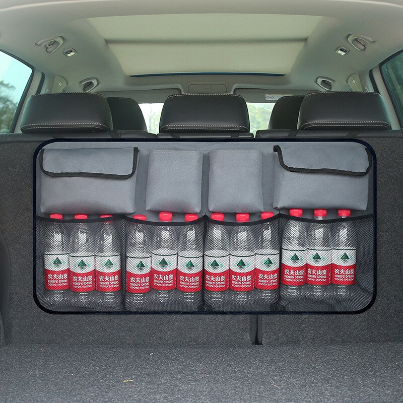 Nyeste bilsæde rygsæk bilsæde opbevaringspose hængende taske bagagerum organisator vandflaske opbevaringspose multifunktions opbevaringsboks: Grå