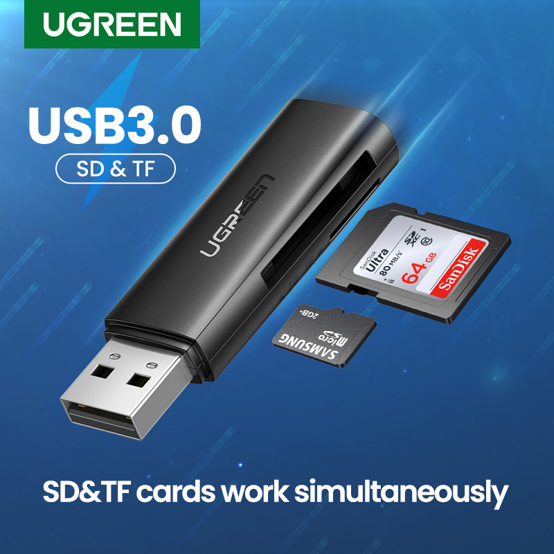 Ugreen Card Reader USB 3.0 2.0 to SD Micro SD TF Memory Card Adapter for Laptop Accessories Multi Smart Cardreader Card Reader