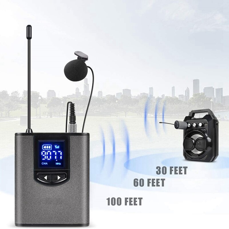 Uhf Draagbare Draadloze Headset/ Lavalier Revers Microfoon Met Bodypack Zender En Ontvanger 1/4 Inch Uitgang