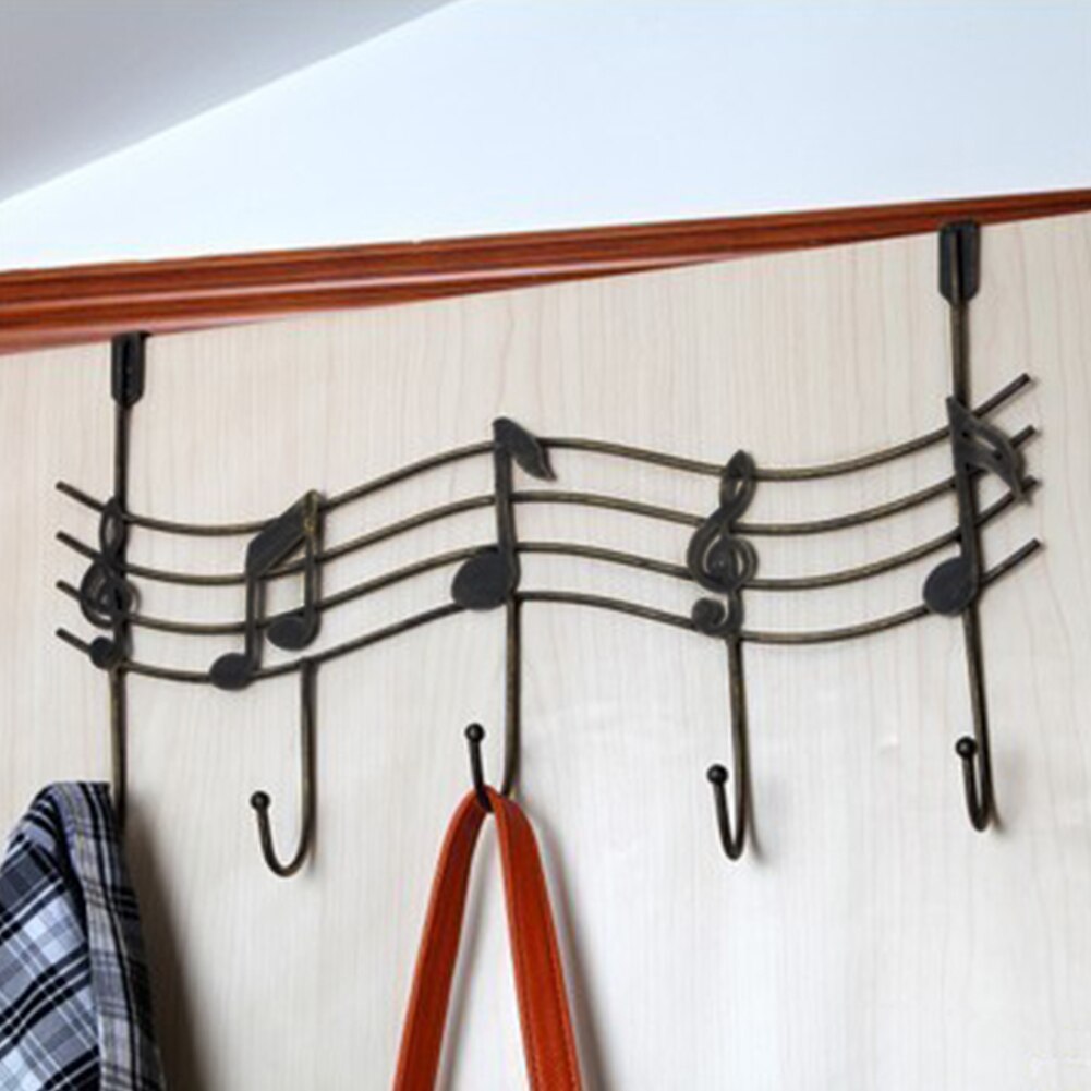 Door Back Hooks Metal Notes Wall Hooks Hanger Kitchen Bathroom clothes bags hats towels Organizer Hanger Hooks With 5-Hook