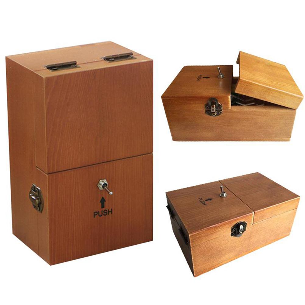 Fully Assembled Turns Itself Off Useless Box Leave Me Alone Machine Box with Real Wood for Geek or Desk Toys speelgoed