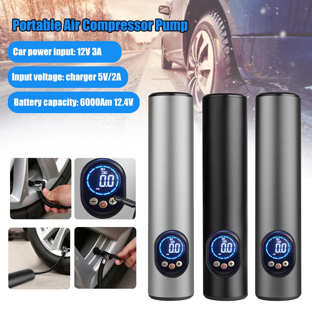 Draadloze Draagbare Compressor Voor Auto 12V Oplaadbare Mini Band Pomp Auto Digitale Lcd Emergency Inflator Voor Auto Fiets