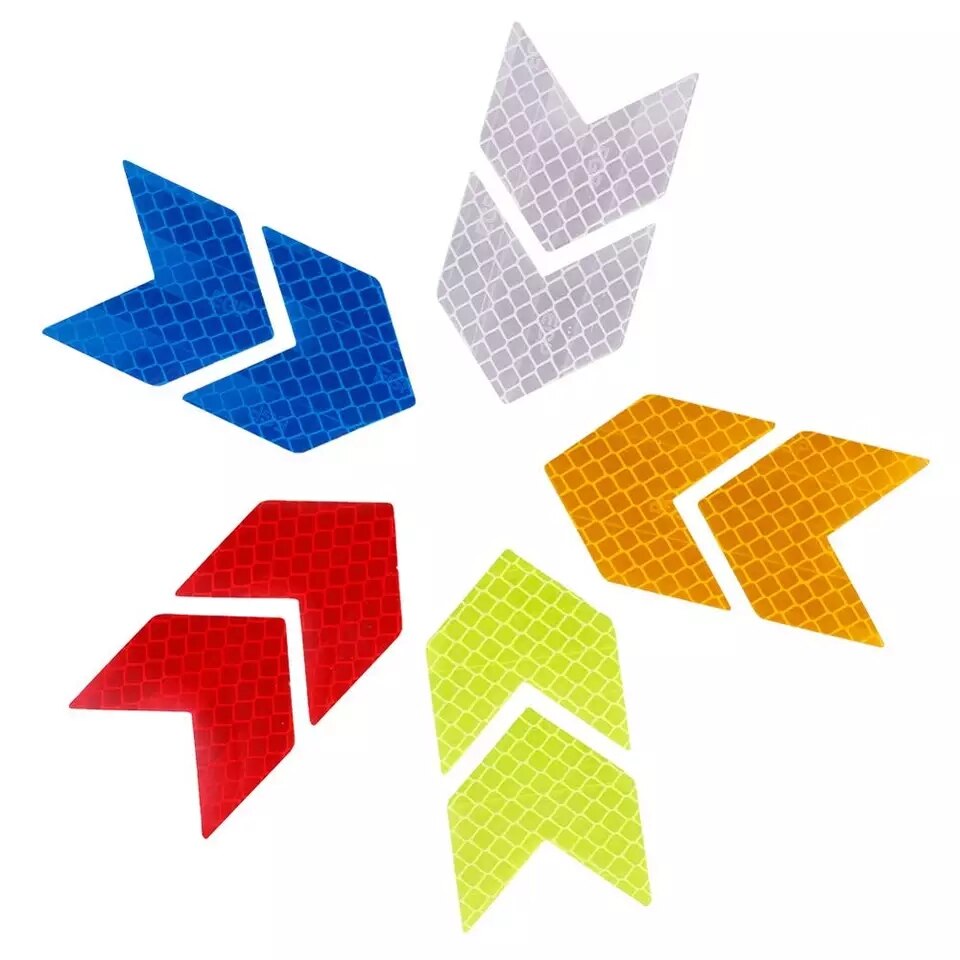 Calcomanías de advertencia con pegatina reflectante para coche, patrón de flechas, barra de autorastreo para motocicleta, calcomanía luminosa, de seguridad para tráfico, 10 Uds.