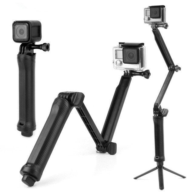 GoPro 3-Way Monopod Arm Mount Adjustable stand Bracket Handheld Grip 3 Way Tripods For Hero 4/3+ 3 SJ4000 SJ5000 Accessories