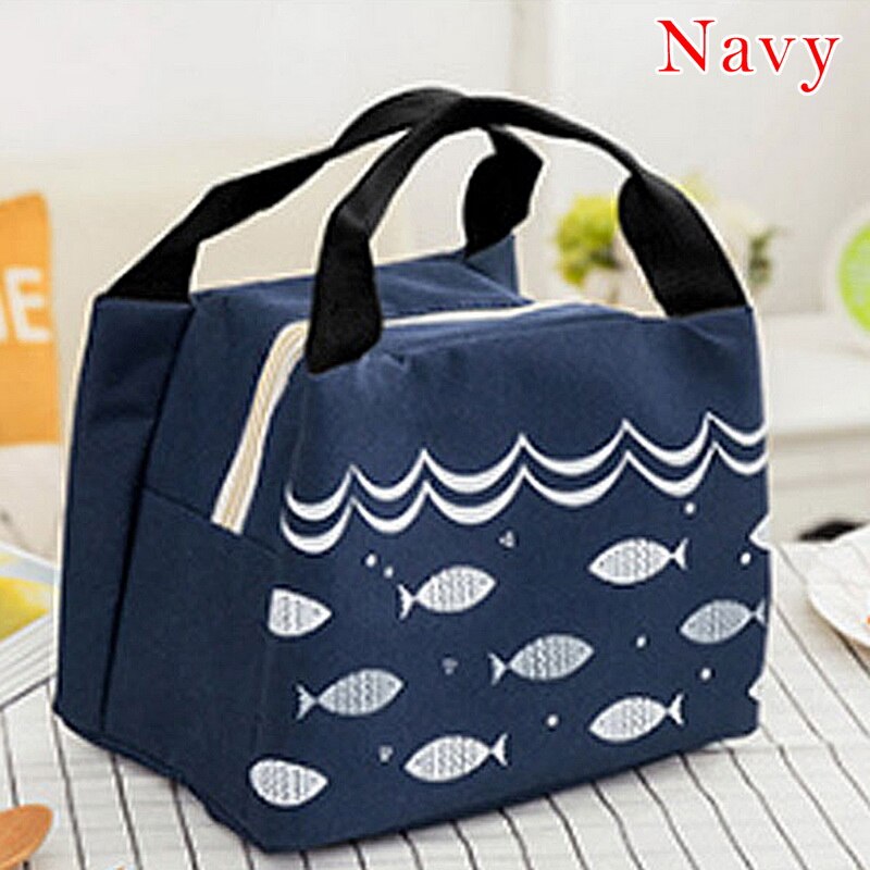 Fisch Druck Mittagessen Kasten Für Camping Liefert Kühler Picknick Taschen Isolierte Thermische Mittagessen Tasche Schule Lebensmittel Tasche Frauen Strand Handtaschen: Marine