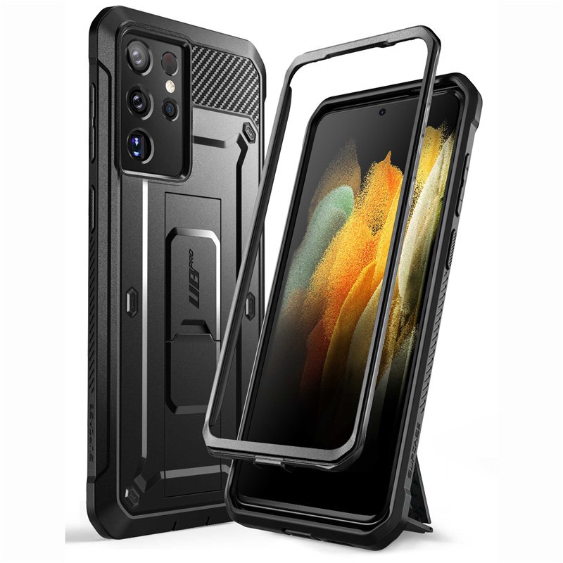 Supcase Voor Samsung Galaxy S21 Ultra Case Release) 6.8 &quot;Ub Pro Full-Body Holster Cover Zonder Ingebouwde Screen Protector: Black