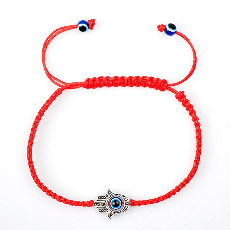 4 pçs 7 nós pulseira de corda vermelha para o casal mal olho pulseira proteção boa sorte amuleto para o sucesso artesanal amizade presente: 4pcs B Evil Eye