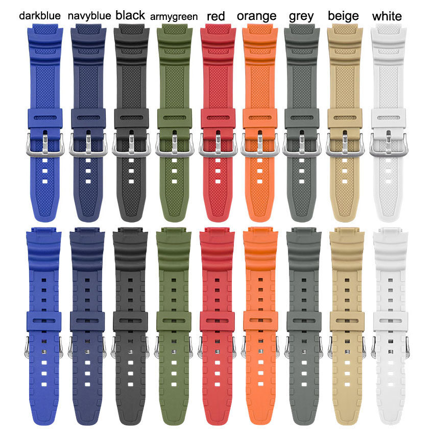 Cinturino per orologio dedicato in gomma da 18 mm per Casio AQ-S810W SGW-400H W-800H AE-1000W F-108WH W215 MRW-200H AEQ-110W Bracciale per cinturino