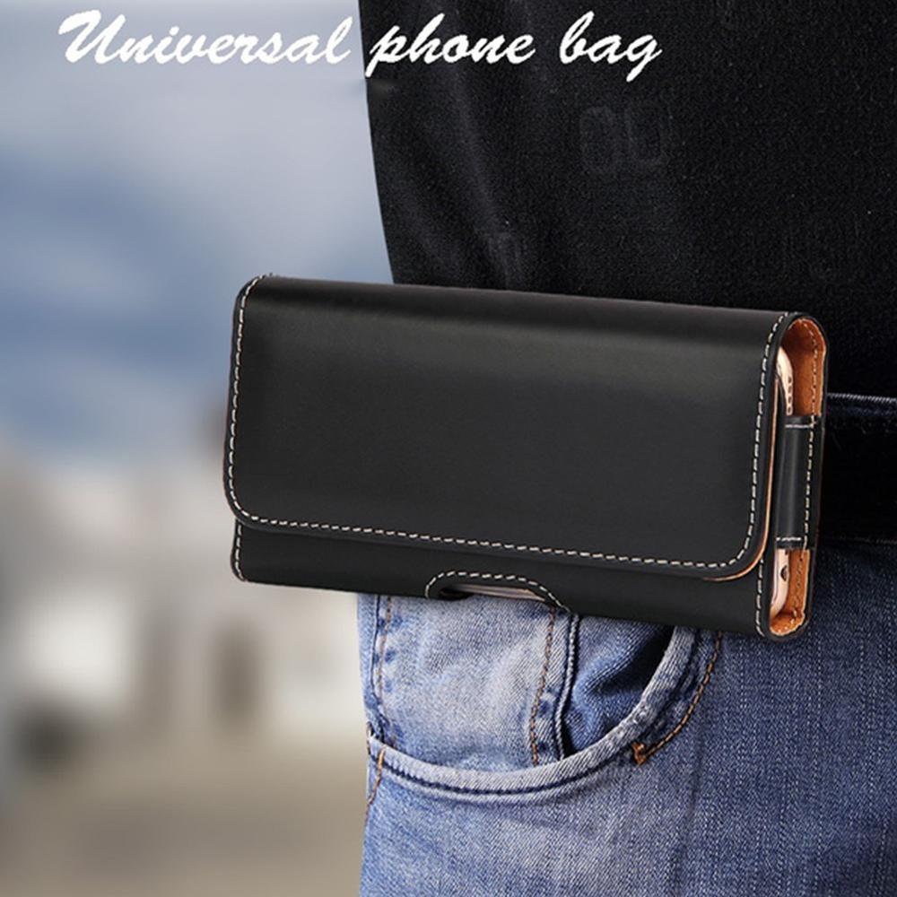 1 Pcs Universal Leather Phone Belt Case Waist Bag Magnetic Pouch Cover Clip Belt G5F4