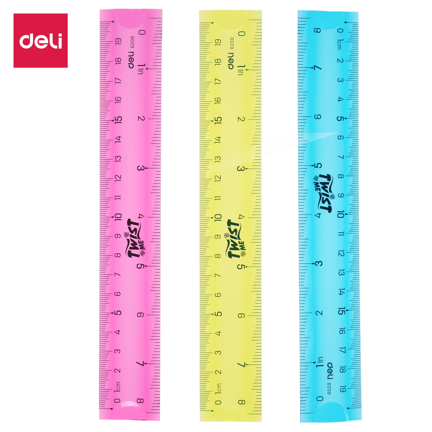 Deli Flexible Ruler School Drafting Tool Cm Inch Measure Colorful Soft Rulers Stationery