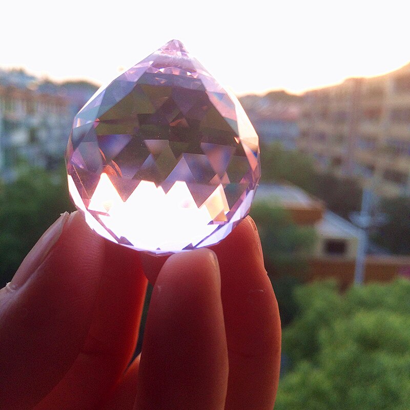 Fria ringar +4 st / parti gnistrande rosa kristallkrona hängen / kristall gardin hängen, kristallglas ljuskrona delar