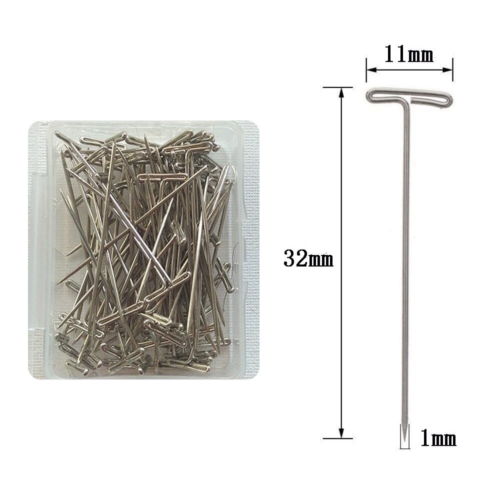 150 stk paryk t-ben 32mm med plastkasse til blokering af strikning af modelleringshåndværk