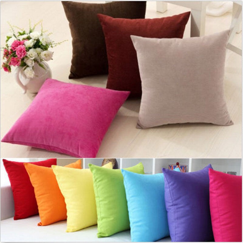 Solid Color Cushion Cover Cushion Case Throw Pillow Case Sofa Bed Office Spandex Supersoft Back Cushion Cover 40 x 40 cm