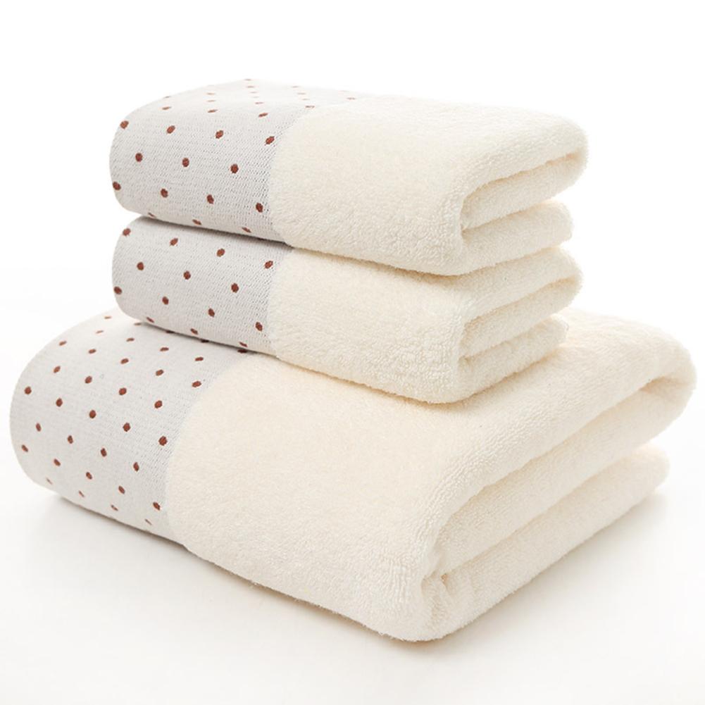 3 Stks/set Volledige Katoen Dot Handdoek Badhanddoek Zacht Water Absorptie Pluizige Handdoeken Set
