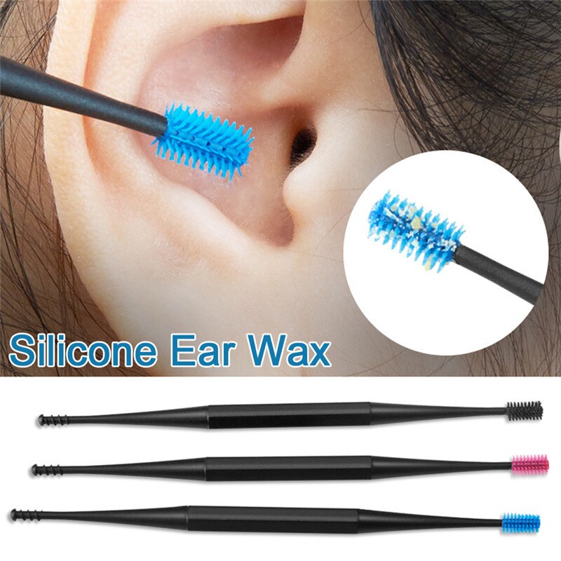 1 Pc Zachte Siliconen Oor Pick Double-Ended Earpick Ear Wax Curette Remover Oorreiniger Lepel Spiraal Oor Schoon tool Spiral