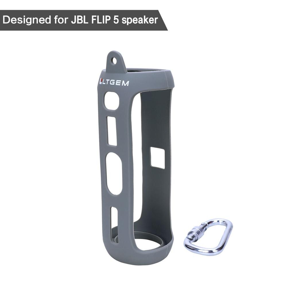 Ltgem Siliconen Case Voor Jbl Flip 5 Waterdichte Draagbare Bluetooth Speaker: gray