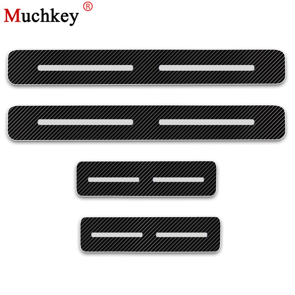 For Volvo XC90 S60 XC60 V70 S80 S40 V40 V50 XC70 V60 C30 850 C70 Door Sill Scuff Plate Carbon Fiber Vinyl Sticker Auto Part 4Pcs