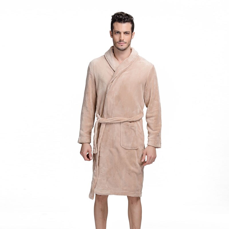 Badekåbe mænd vinter tyk flannel morgenkåbe mænd mandlig lang koral fleece badekåbe mand plus størrelse xxl pyjamas nattøj kimono kåbe